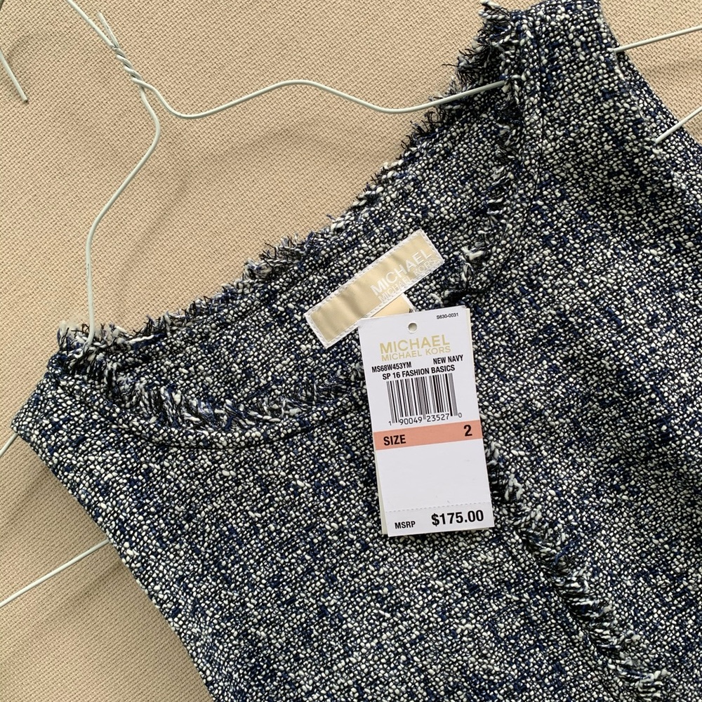 MICHAEL KORS- Navy and white knit dress